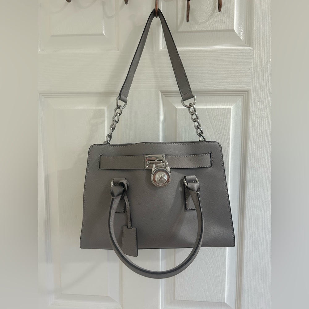 Michael Kors Gray Satchel with Silver Hardware